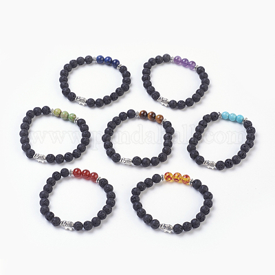 Wholesale Natural Lava Rock Beads Stretch Bracelets 