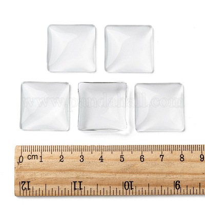 Transparentem Glas Quadrat Cabochon&nbsp;GGLA-A001-25mm-1