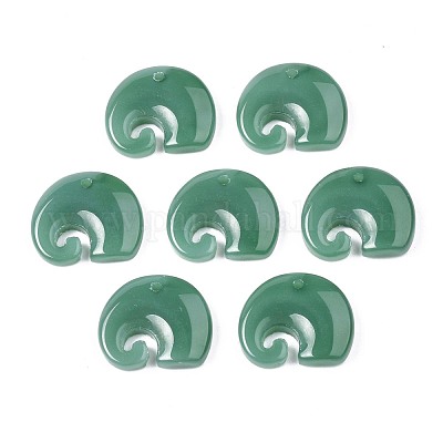 Pendentifs en verre d'imitation jade&nbsp;GLAA-S054-32A-1