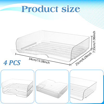 Boîte de rangement de bureau en plastique transparent&nbsp;AJEW-WH0455-281-1