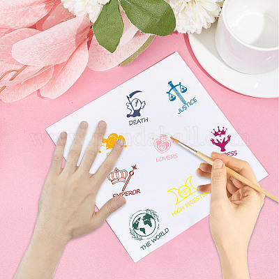 CRASPIRE Tarot Clear Rubber Stamps Divination Elements Moon Phases Balance  Transparent Vintage Postmark Silicone Seals Stamp Journaling Card Making