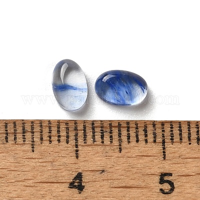 Cabochons en verre synthétique bleu pastèque&nbsp;G-F605E-17A-1