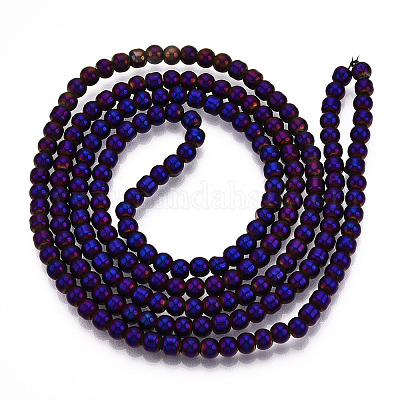 Chapelets de perles en verre électroplaqué&nbsp;EGLA-T021-4mm-13C-1