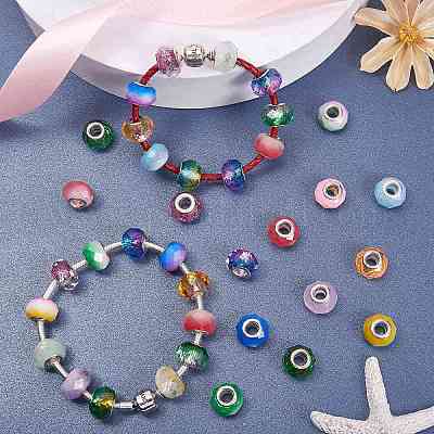 Wholesale 56Pcs 14 Colors Baking Painted Glass European Beads 