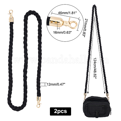 Shop PandaHall Crossbody Strap 124cm/48.9 inch Black Braided Bag Strap  Purse Handle Replacement Straps Cotton Shoulder Strap Bag Chain with Metal  Buckl for Diy Handbag Purse Shoulder Bag Supplies for Jewelry Making 