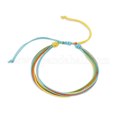 Pulsera trenzada de hilos de cera de fibra multihebra&nbsp;GN8006-6-1