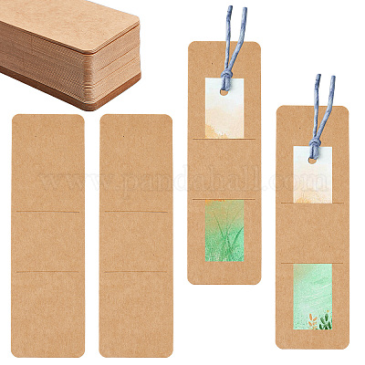 GORGECRAFT 60PCS Bookmark 5.9x1.8 Inches DIY Resin Bookmark Holder Kraft  Bookmark Sleeves Blank Display Cards Cardboard Gift Boxes Cases for  Bookmark