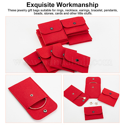 Wholesale AHADERMAKER 12Pcs 4 Styles Portable Felt Card Cover Bag 