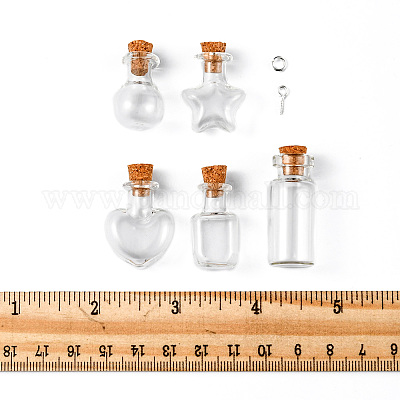 2pcs mini bouteilles en verre souhaitant une bouteille avec des bouchons