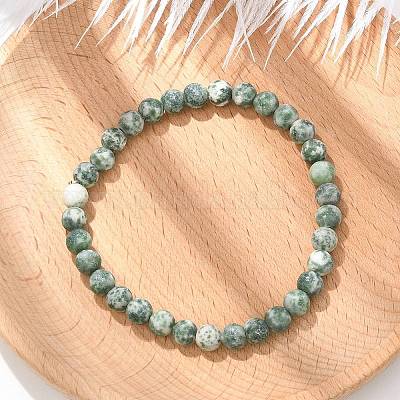 Bracciali elasticizzati con perle di diaspro verde naturale&nbsp;BJEW-K212-A-017-1