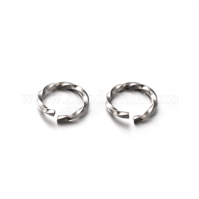 304 Stainless Steel Open Twisted Jump Rings, Stainless Steel Color, 18  Gauge, 8x1mm, Inner Diameter: 6mm