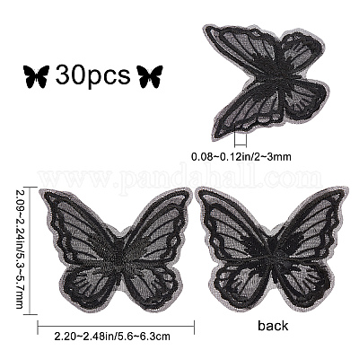30PCS organza butterfly appliques Sewing Butterflies
