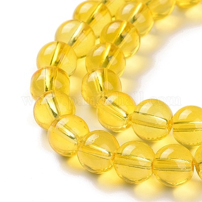 Chapelet de perles en verre baking paint&nbsp;DGLA-Q023-8mm-DB29-1