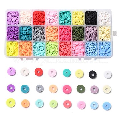 240g 24 Colors Handmade Polymer Clay Beads CLAY-JP0001-10-6mm-1