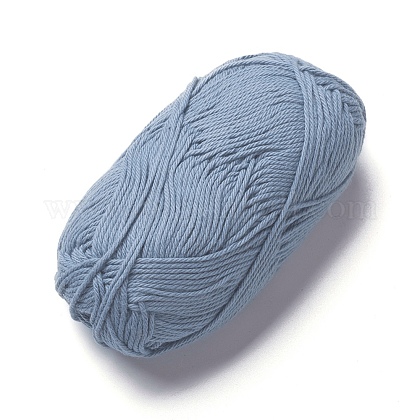 綿編み糸  かぎ針編みの糸  スチールブルー  1mm  約120m /ロール YCOR-WH0004-A15-1