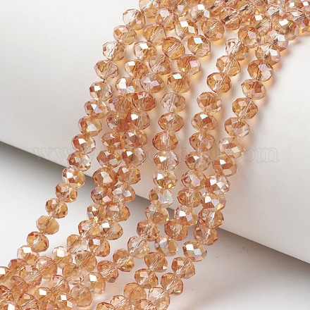 Chapelets de perles en verre électroplaqué EGLA-A034-T4mm-J14-1