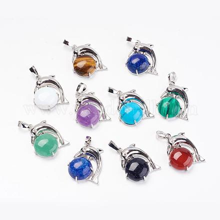 Natural & Synthetic Mixed Stone Pendants G-G713-A-1