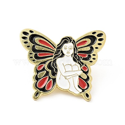 Ange fée aile de papillon broche en émail JEWB-J005-01A-G-1