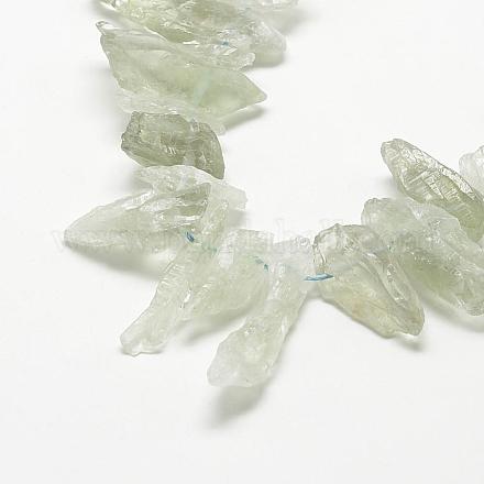Naturelles quartz vert brins de perles G-R420-01-1