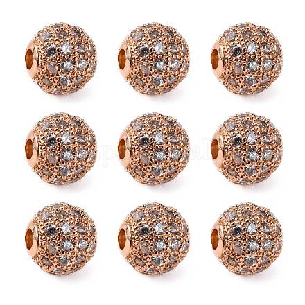 Perline in ottone zirconi ZIRC-F001-02RG-1