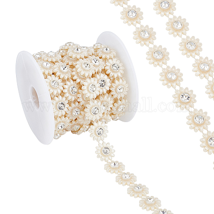 Ahandmaker 15 pi/4.5 m chaînes de perles de résine de tournesol AJEW-WH0289-12-1