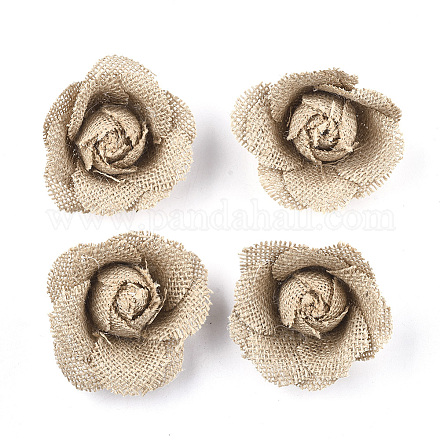 Handmade Burlap Rose FIND-T022-02-1
