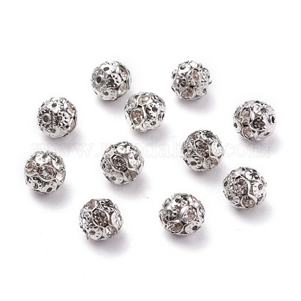 Abalorios de Diamante de imitación de latón RB-A011-8mm-01P-1
