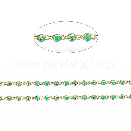 Handgefertigte Perlenkette aus Messing CHC-G011-08G-09-1