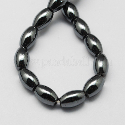 Chapelets de perles en hématite synthétique sans magnétiques G-Q896-6x4mm-1
