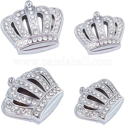 Fingerinspire 4 упаковка bling princess crown эмблема автомобиля платиновая корона значок эмблемы кристалл горный хрусталь наклейка с клейкой спиной (2 размера) для автомобиля внедорожник окно бампер rv ноутбук багаж ALRI-FG0001-01P-1