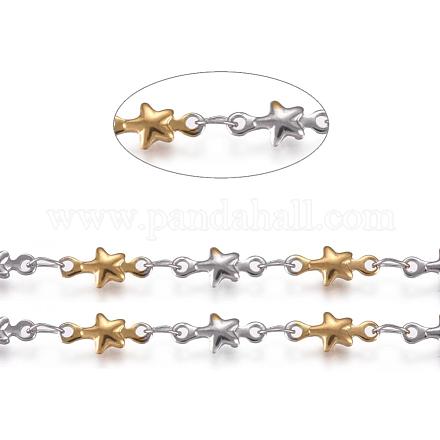 304 Stainless Steel Star Link Chains STAS-D233-23GP-1