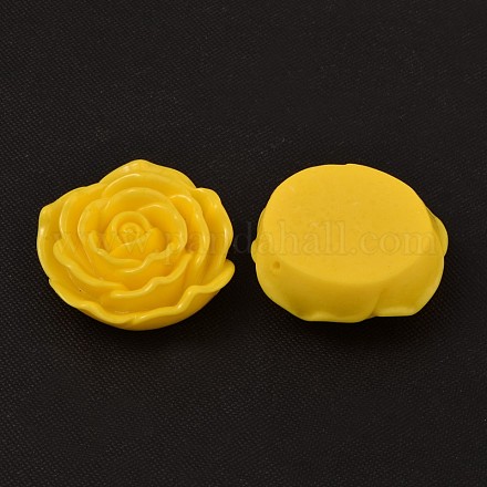 （秋の美的大セール）  樹脂ビーズ  花のバラ  ゴールド  45x18mm  穴：1.5mm RESI-RB111-A15-1