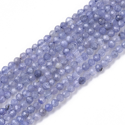 Natürliche Tansanitblau Perlen Stränge G-S361-2mm-008-1