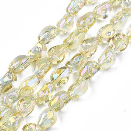 Electroplate Transparent Glass Beads Strands EGLA-N006-028-A03-1