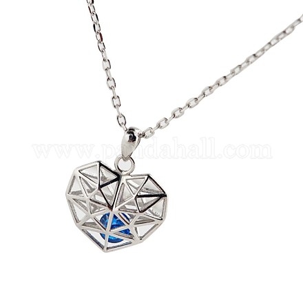 925 подвесные стерлингового серебра ожерелья SJEW-BB60250-B-1