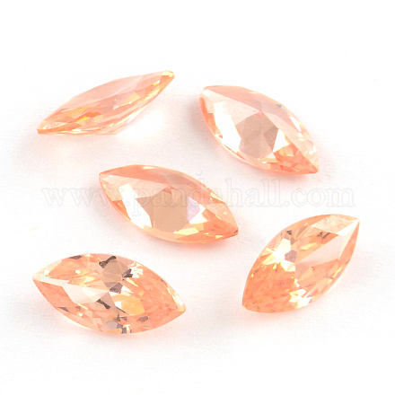 Horse Eye Shaped Cubic Zirconia Pointed Back Cabochons ZIRC-R009-8x4-06-1