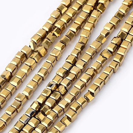 Electroplate Crystal Glass Faceted Cube Beads Strands X-EGLA-F013-A02-1
