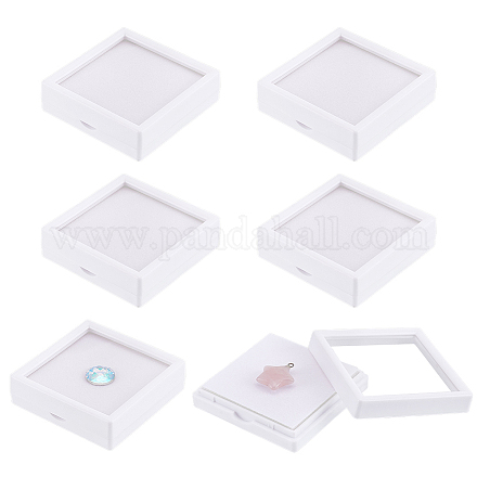 Quadratische Aufbewahrungsboxen für lose Diamanten aus Kunststoff CON-WH0095-50A-1