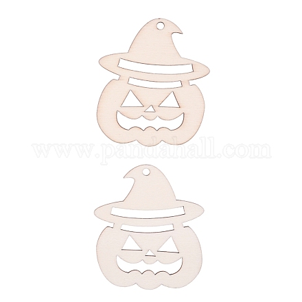 Citrouille jack-o'-lantern forme halloween découpes en bois vierges ornements WOOD-L010-08-1