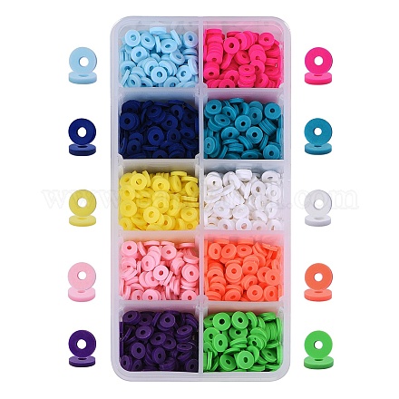 80g 10 Colors Handmade Polymer Clay Beads CLAY-SZ0001-33A-1