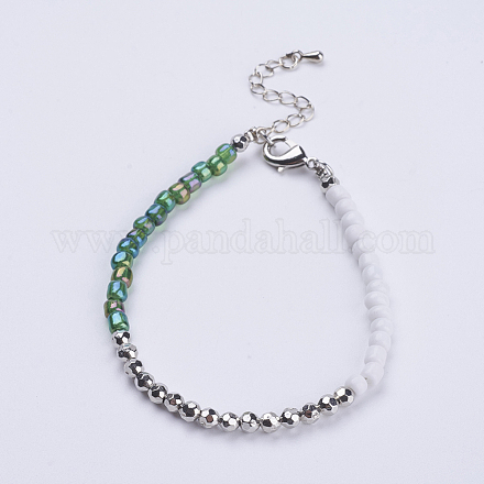 Glass Seed Bead Bracelets BJEW-JB03497-01-1