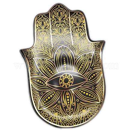 Ceramics Hamsa Hand/Hand of Miriam with Flower Jewelry Tray WG39177-02-1