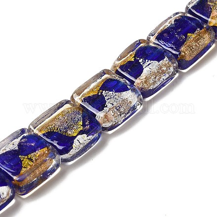 Perline lampwork in lamina d'oro e d'argento fatte a mano FOIL-C001-01B-06-1