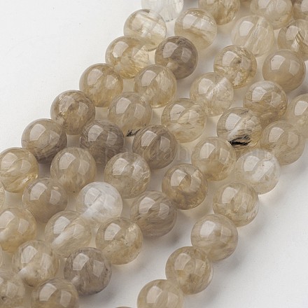 Chapelets de perles de pierre de pastèque en verre G-G913-10mm-04-1