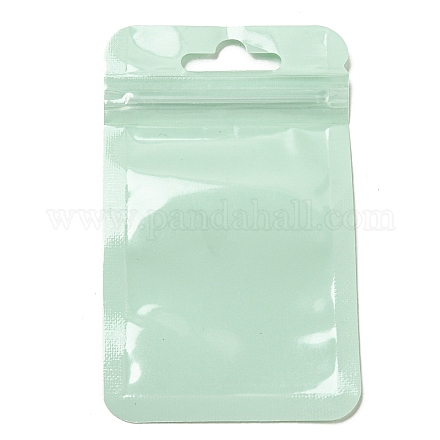 長方形のプラスチック陰陽ジップロックバッグ  再封可能な包装袋  セルフシールバッグ  アクアマリン  10x6x0.02cm  片側の厚さ：2.5ミル（0.065mm） ABAG-A007-02A-02-1