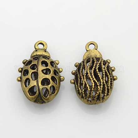 Hollow Tibetan Style Alloy Insect Pendants PALLOY-J416-15AB-NF-1