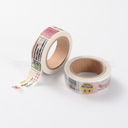 DIYスクラップブック  装飾的なマスキングテープ  カラフル  15mm  10 m /ロール DIY-A002-MOGA21-1