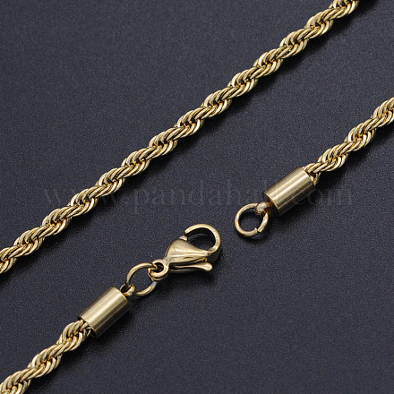 Collares de cadena de cuerda de 304 acero inoxidable NJEW-T012-03-66-G-1