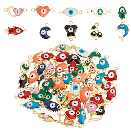 NBEADS 60 Pcs 10 Styles Evil Eye Jewelry Making Kit KK-NB0003-01-1