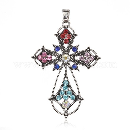 Alloy Latin Cross Clenched Large Gothic Big Pendants PALLOY-I111-23AS-01-1